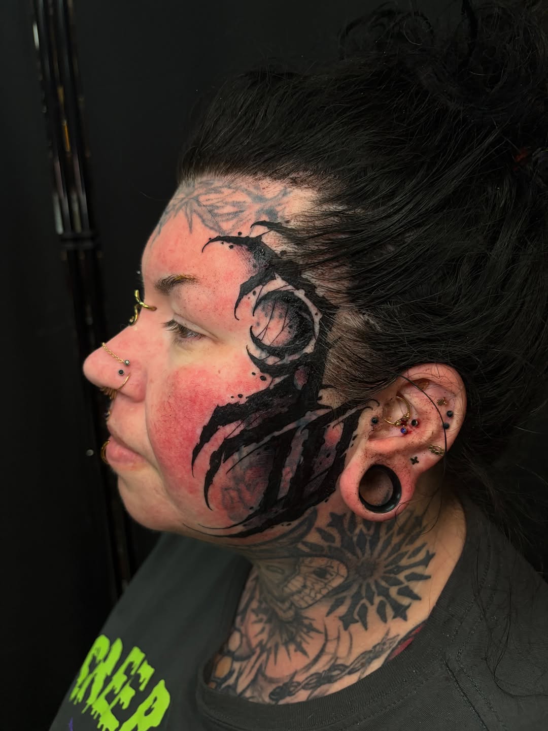 Tattoo by @bodyartbyalia — blackwork, illustrative
