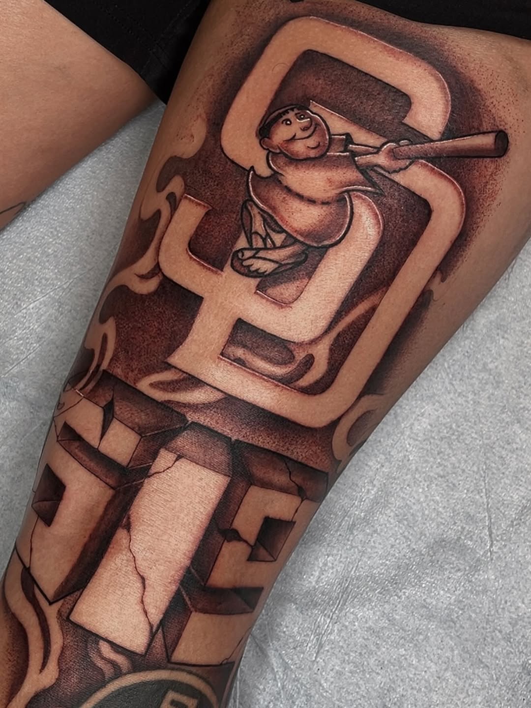 Tattoo by @hoppin.ink — black_and_grey, realism
