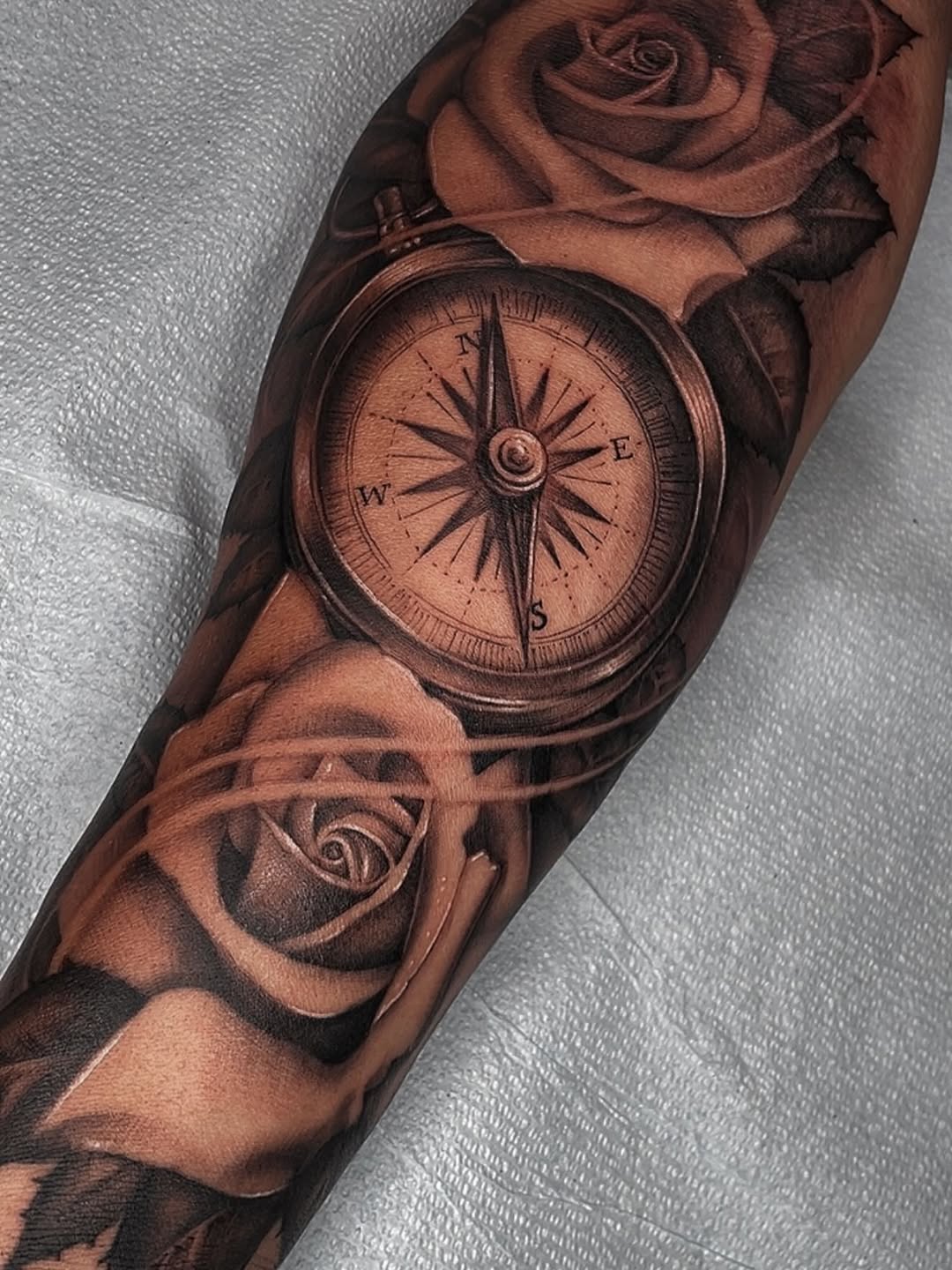 Tattoo by @hoppin.ink — realism, black_and_grey