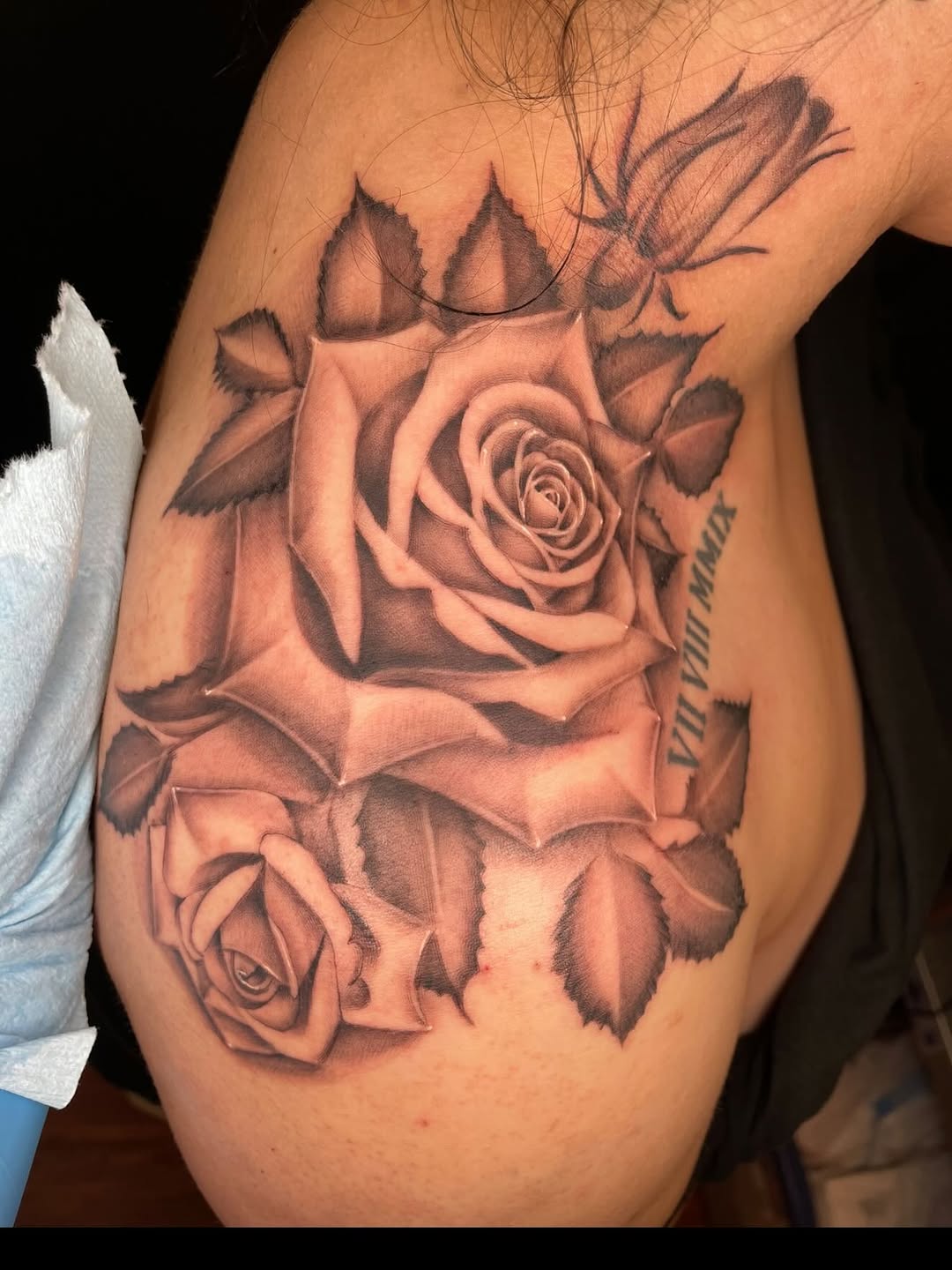 Tattoo by @hoppin.ink — realism, black_and_grey