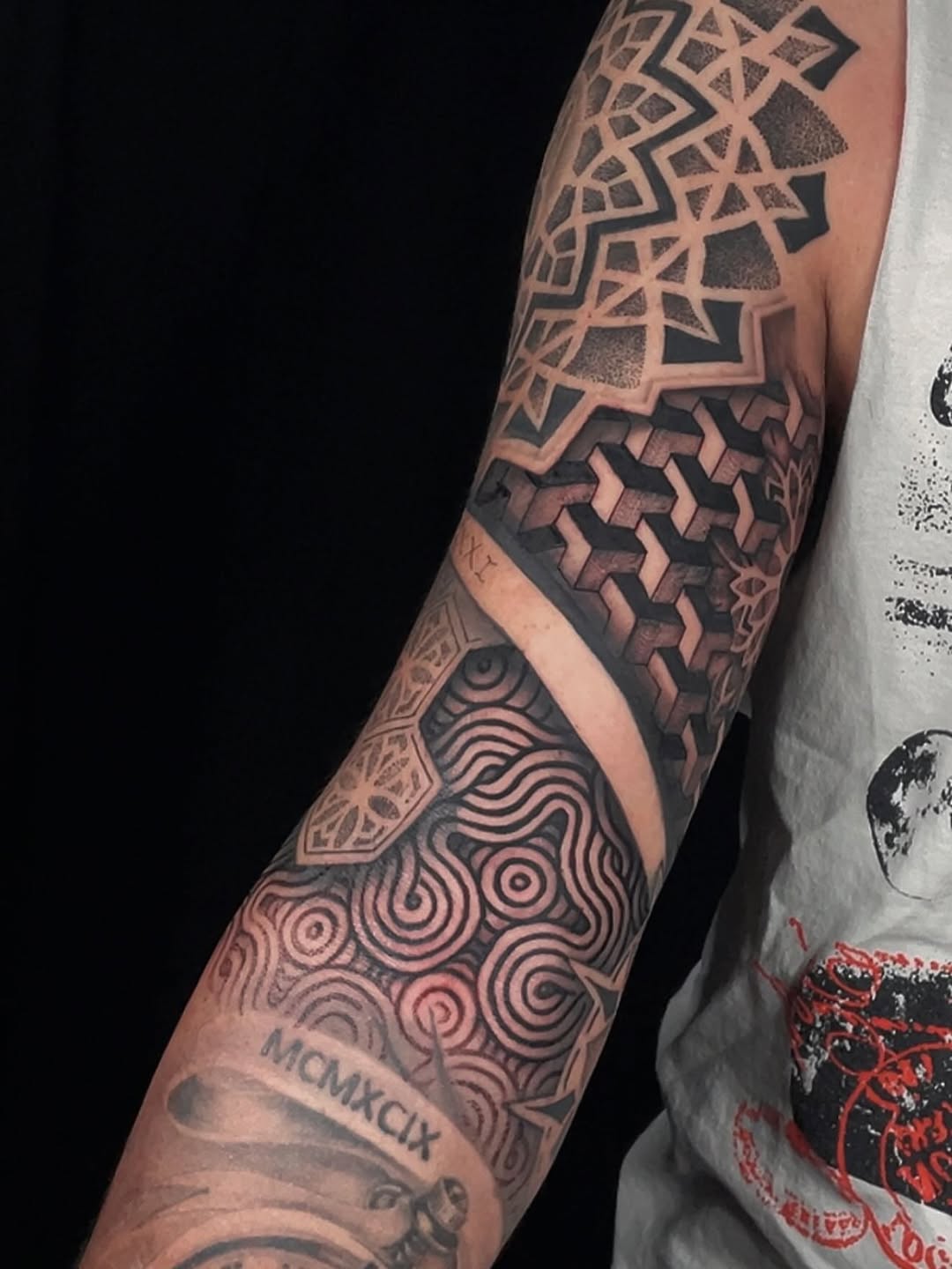 Tattoo by @hoppin.ink — geometric, dotwork
