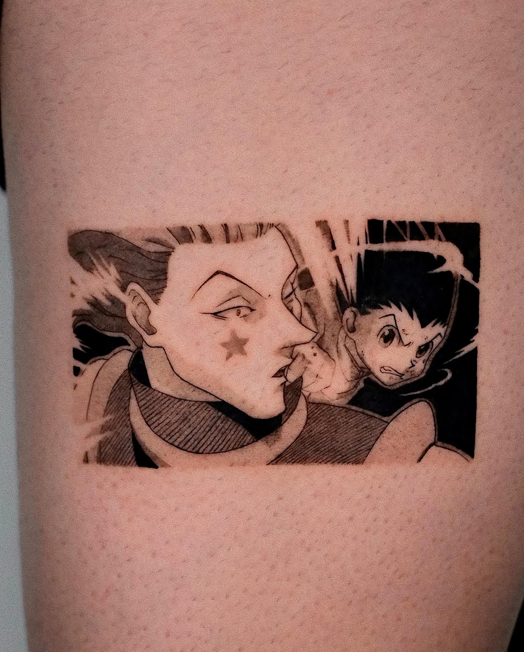 Tattoo by @tattooist_monday — anime, black_and_grey