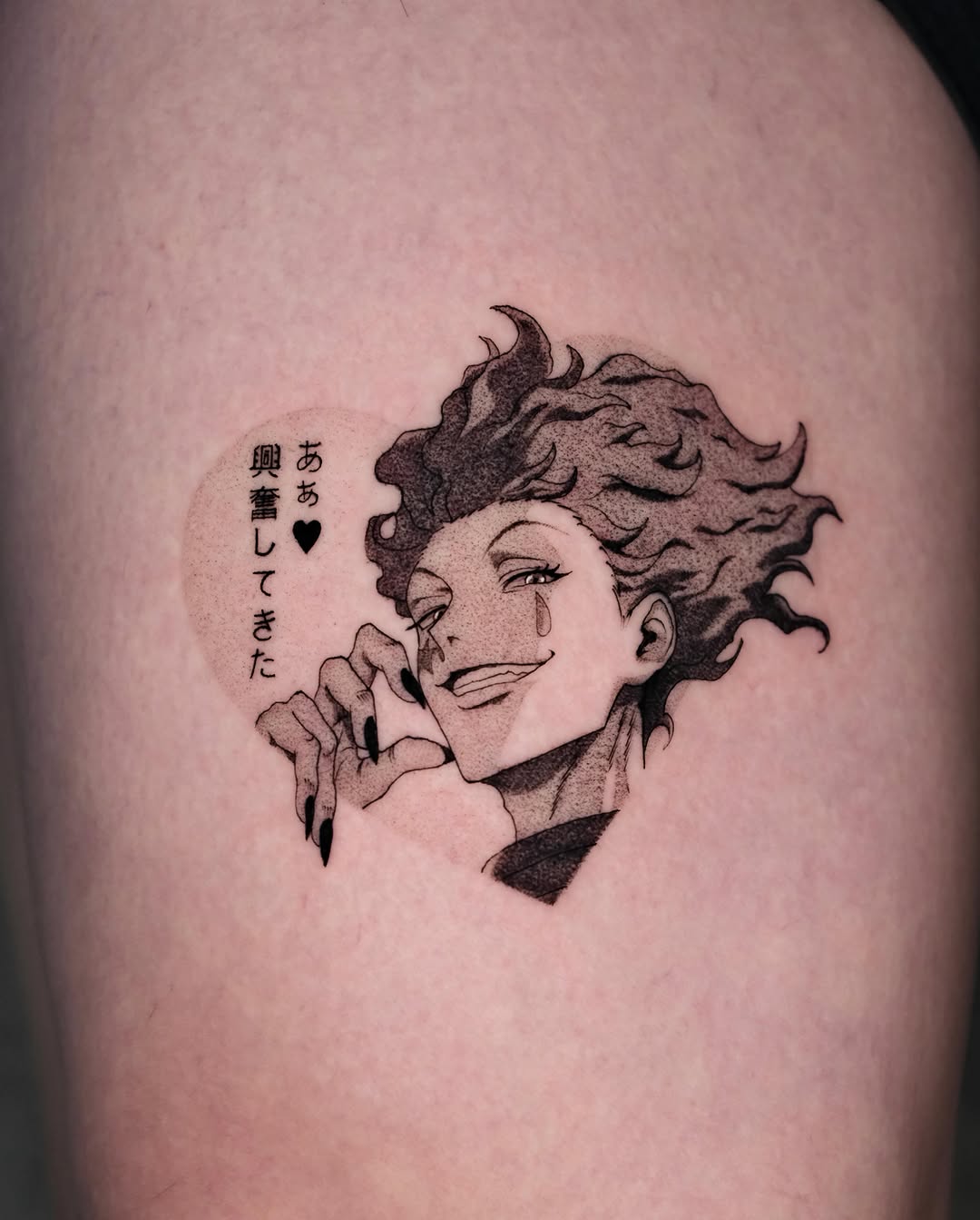 Tattoo by @tattooist_monday — anime, black_and_grey