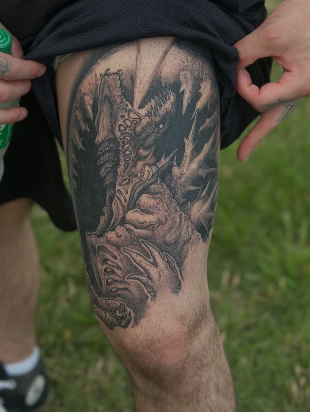 Tattoo by @carnivorousfx — realism, black_and_grey