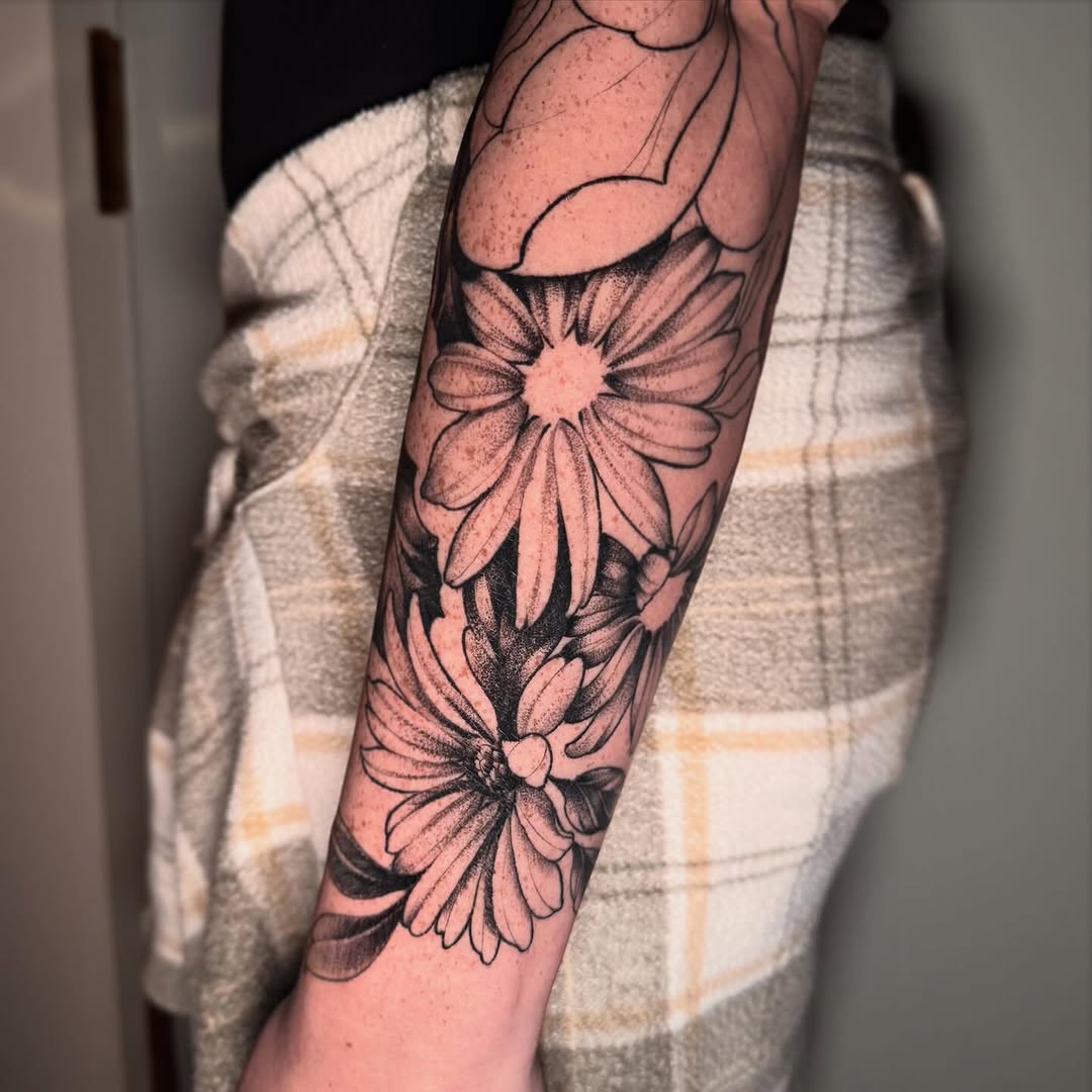 Tattoo by @heatherlynntattoos — dotwork, black_and_grey