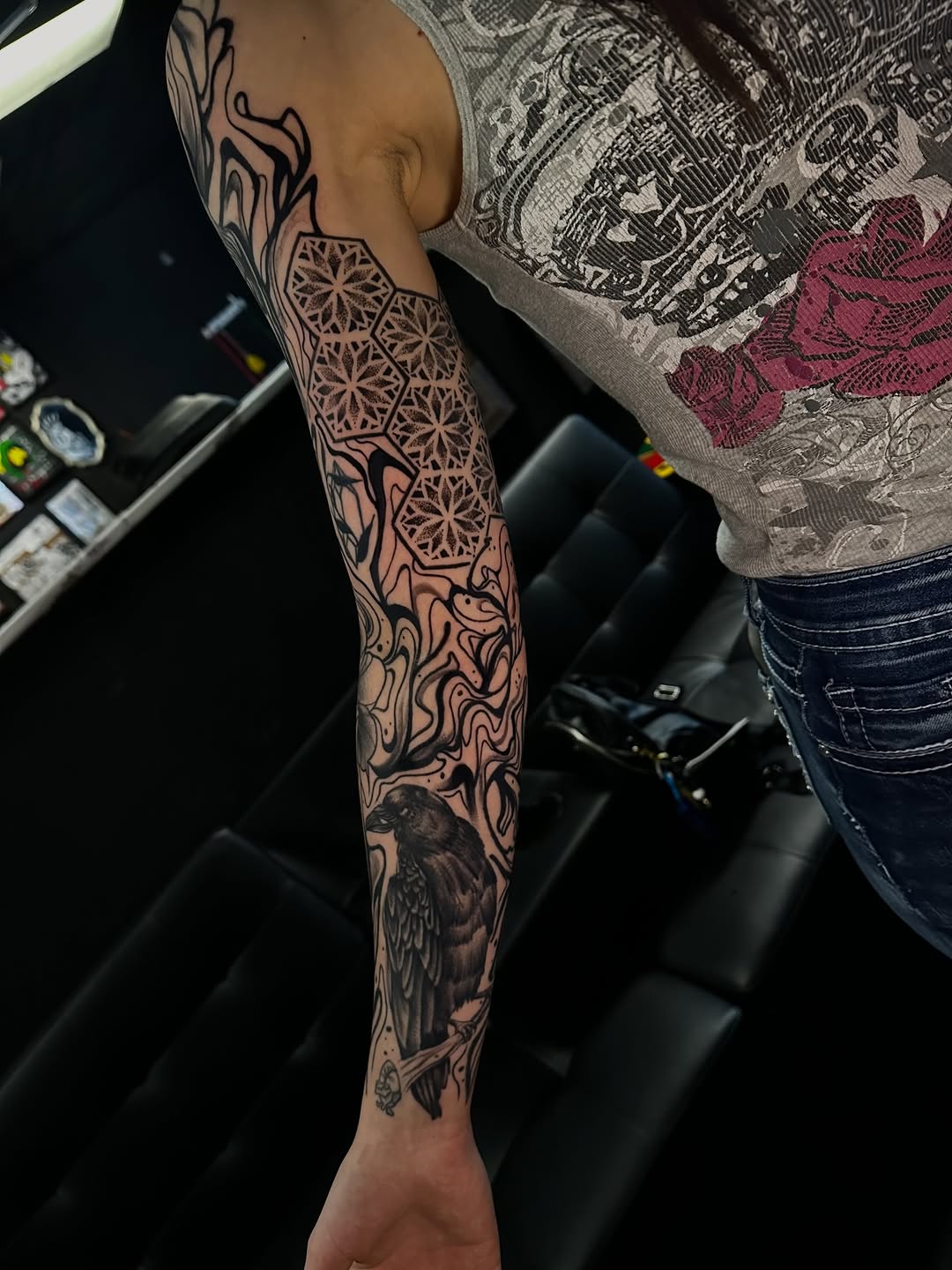 Tattoo by @hardtatz โ geometric, black_and_grey
