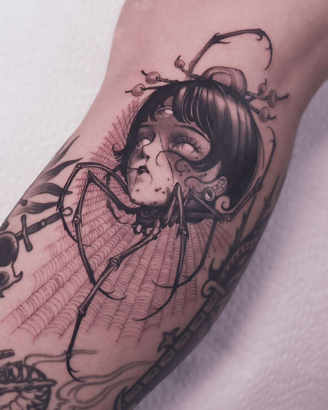 Tattoo by @9rukim — dark_realism, black_and_grey