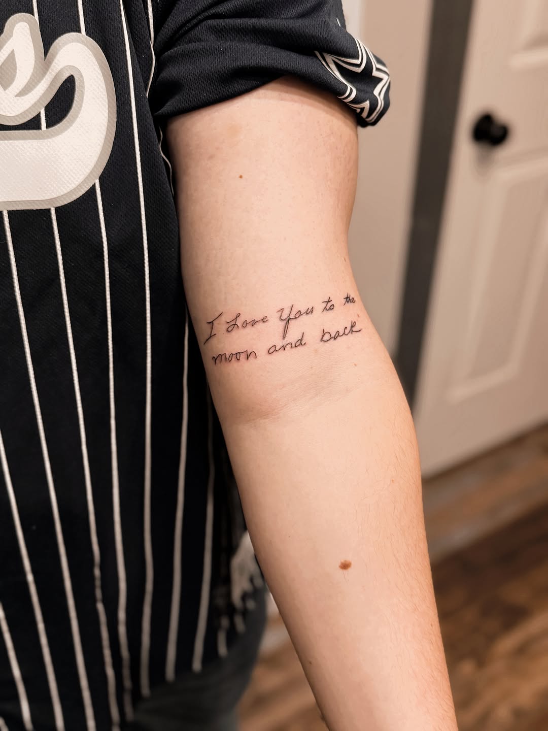 Tattoo by @jamywinters_ink_nails — lettering_script, fine_line