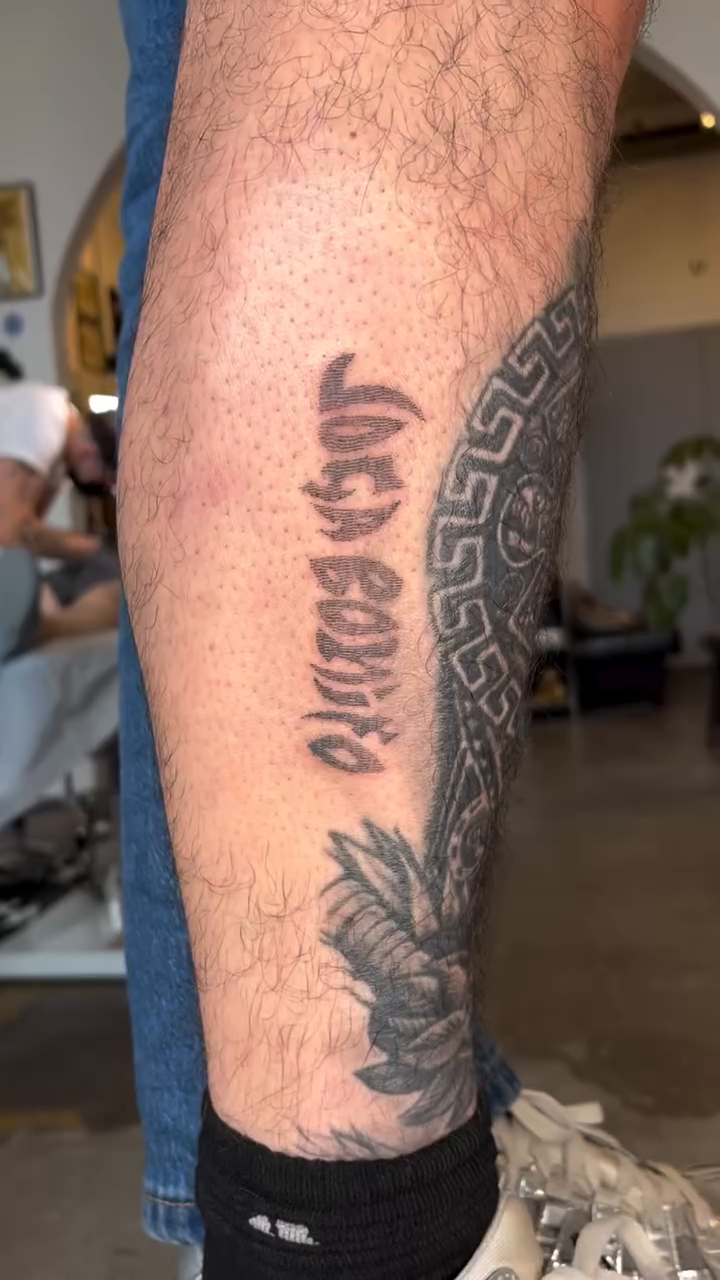 Tattoo by @gap_head — lettering_script, black_and_grey