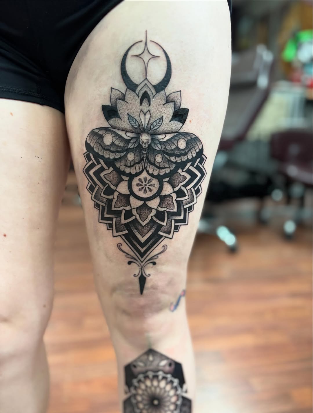 Tattoo by @tattoos_by_trav — dotwork, geometric