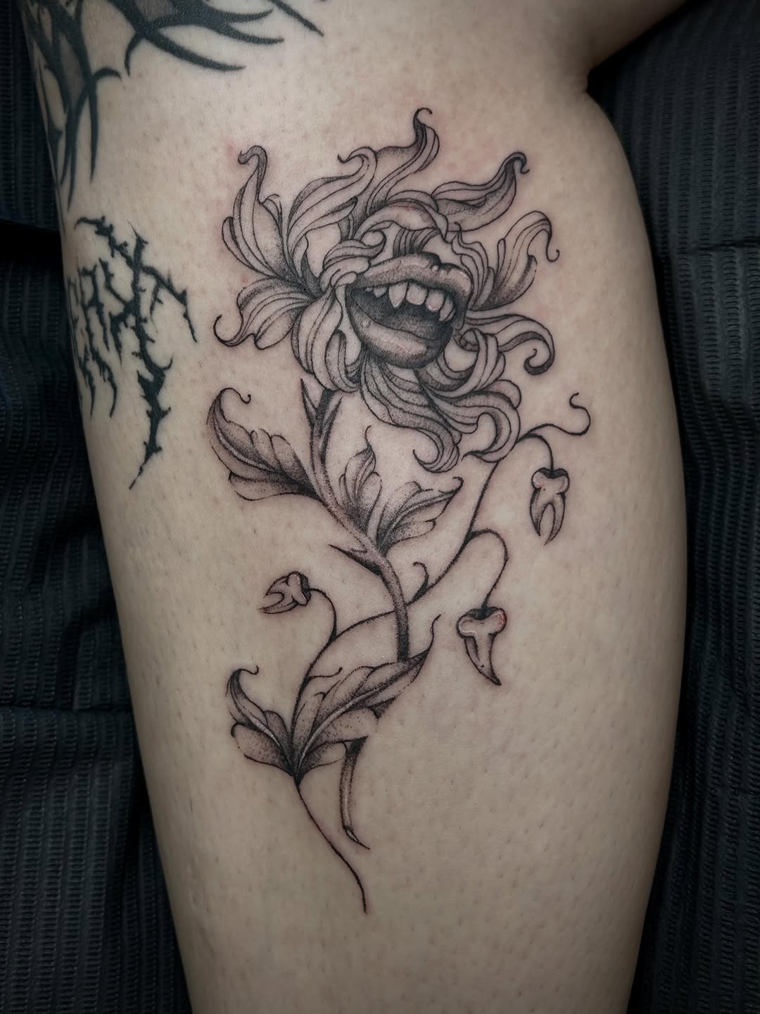 Tattoo by @bloodybriaa — illustrative, black_and_grey