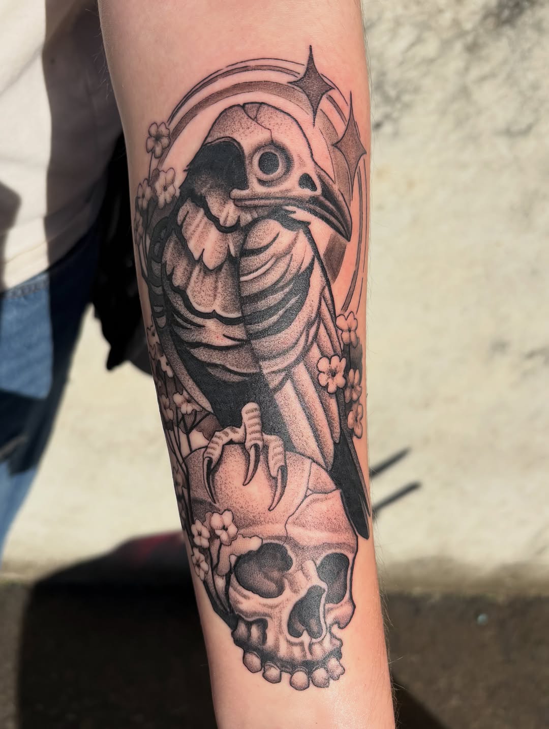 Tattoo by @fortunate_flesh — blackwork, illustrative