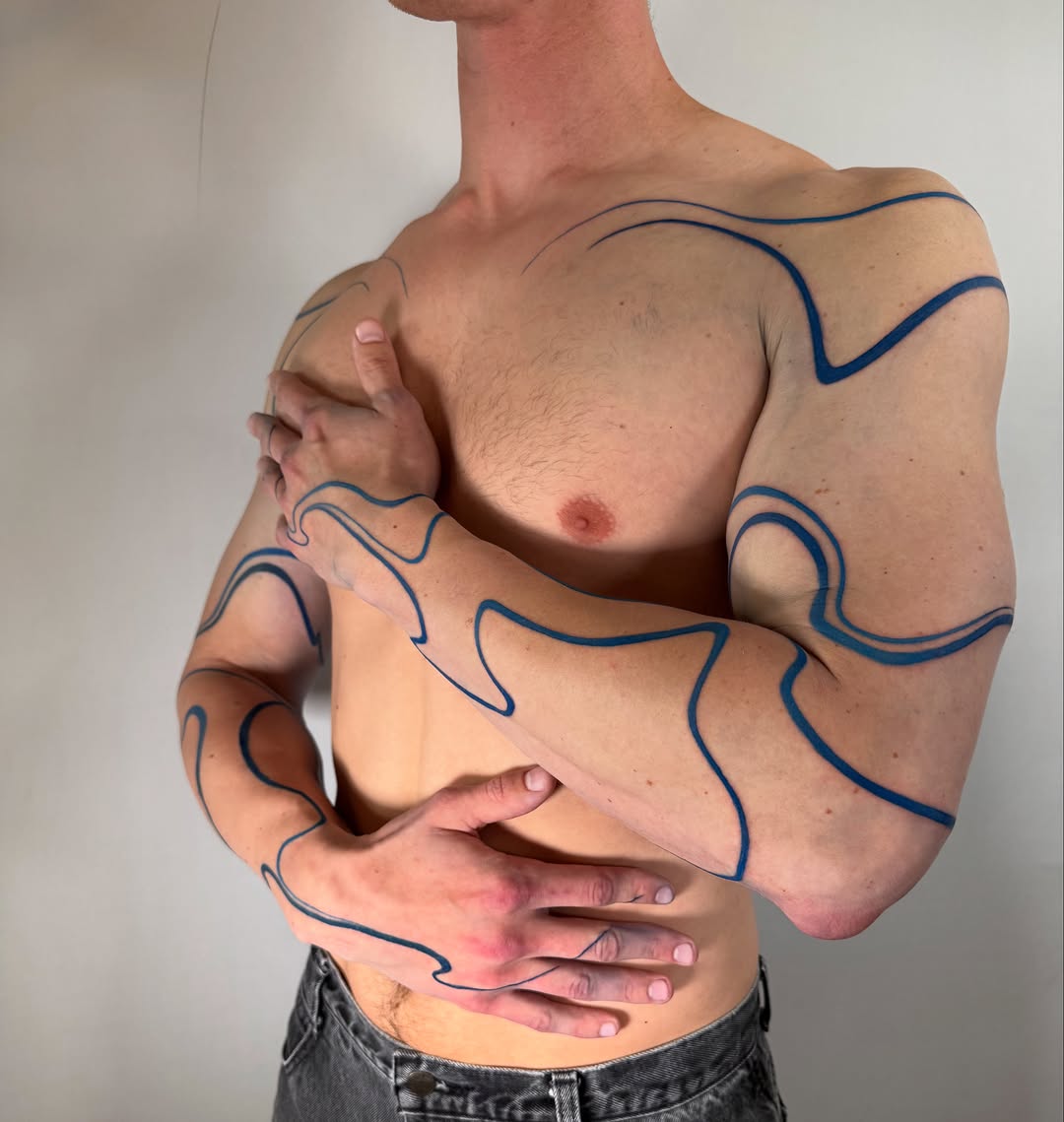 Tattoo by @zide.nation — illustrative, geometric