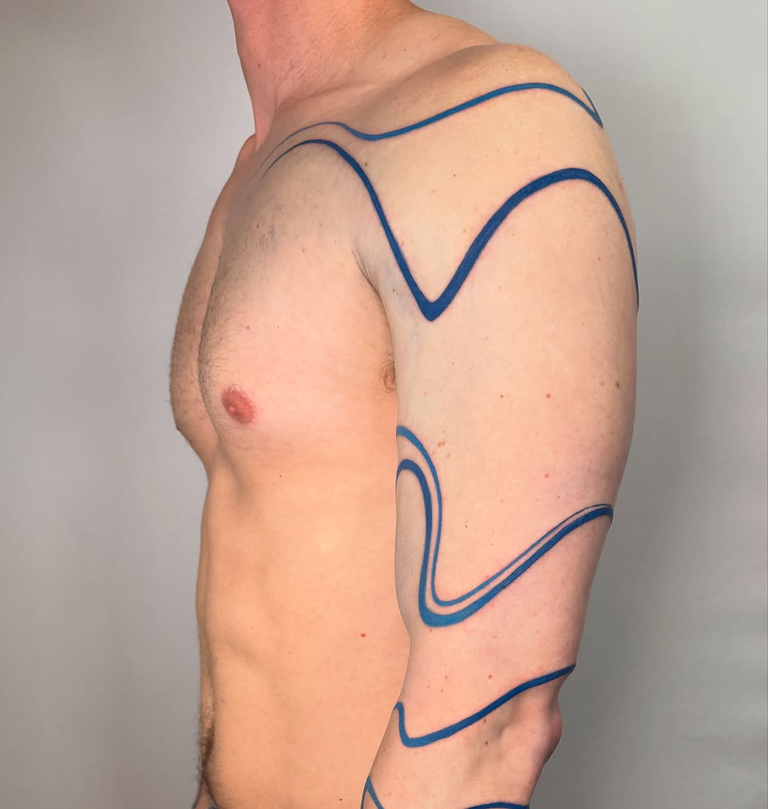 Tattoo by @zide.nation — geometric, illustrative
