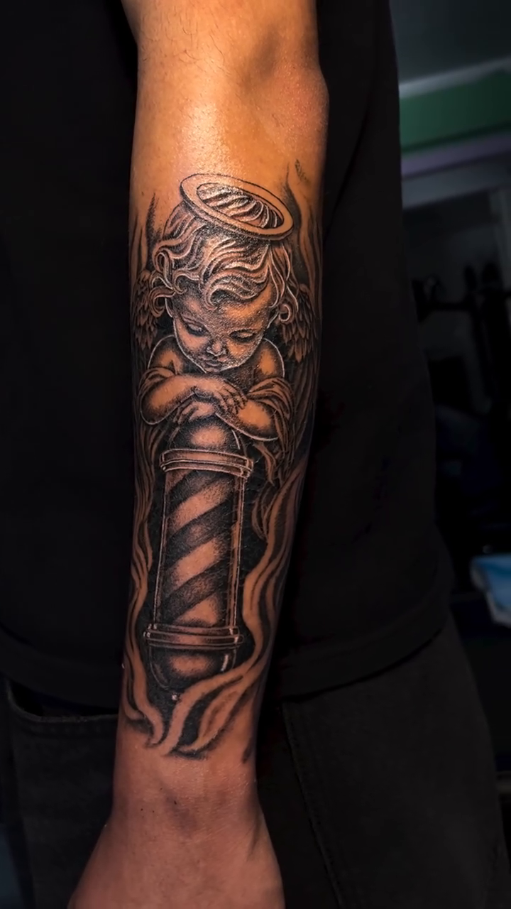 Tattoo by @mena_tats — black_and_grey, realism