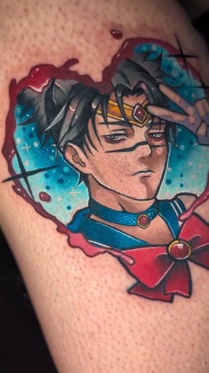 Tattoo by @cattlynnrose — anime, trash_polka