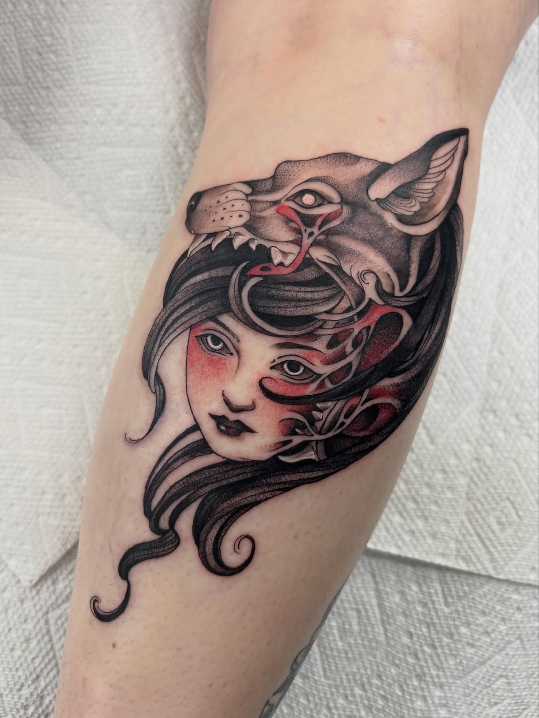 Tattoo by @andifitztattoo — dark_realism, blackwork