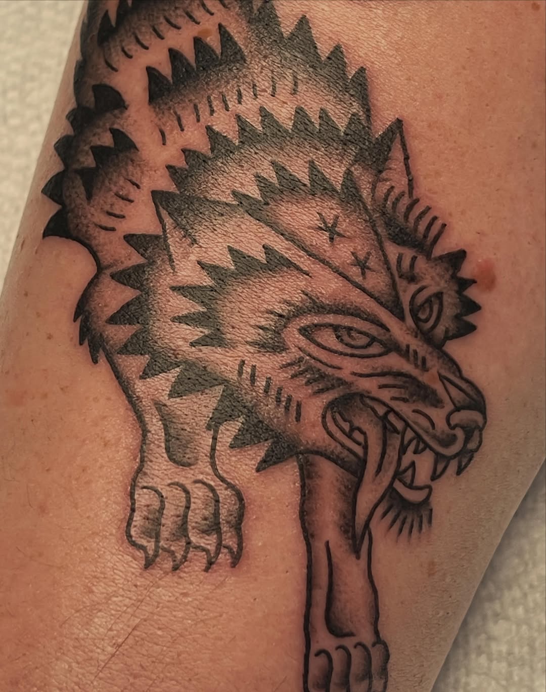 Tattoo by @sundaymassochist — american_traditional, black_and_grey