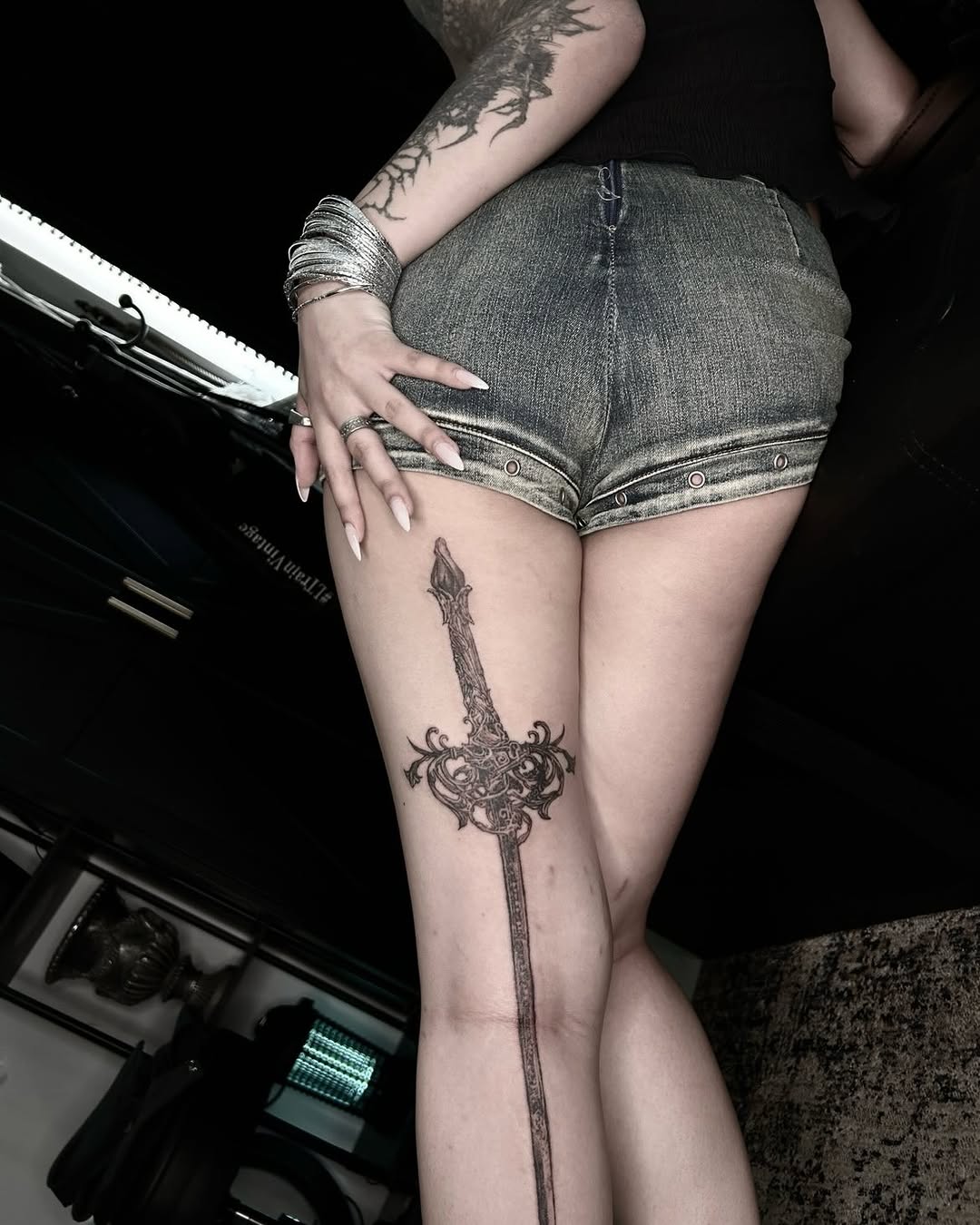 Tattoo by @la13va_tear โ blackwork, ornamental