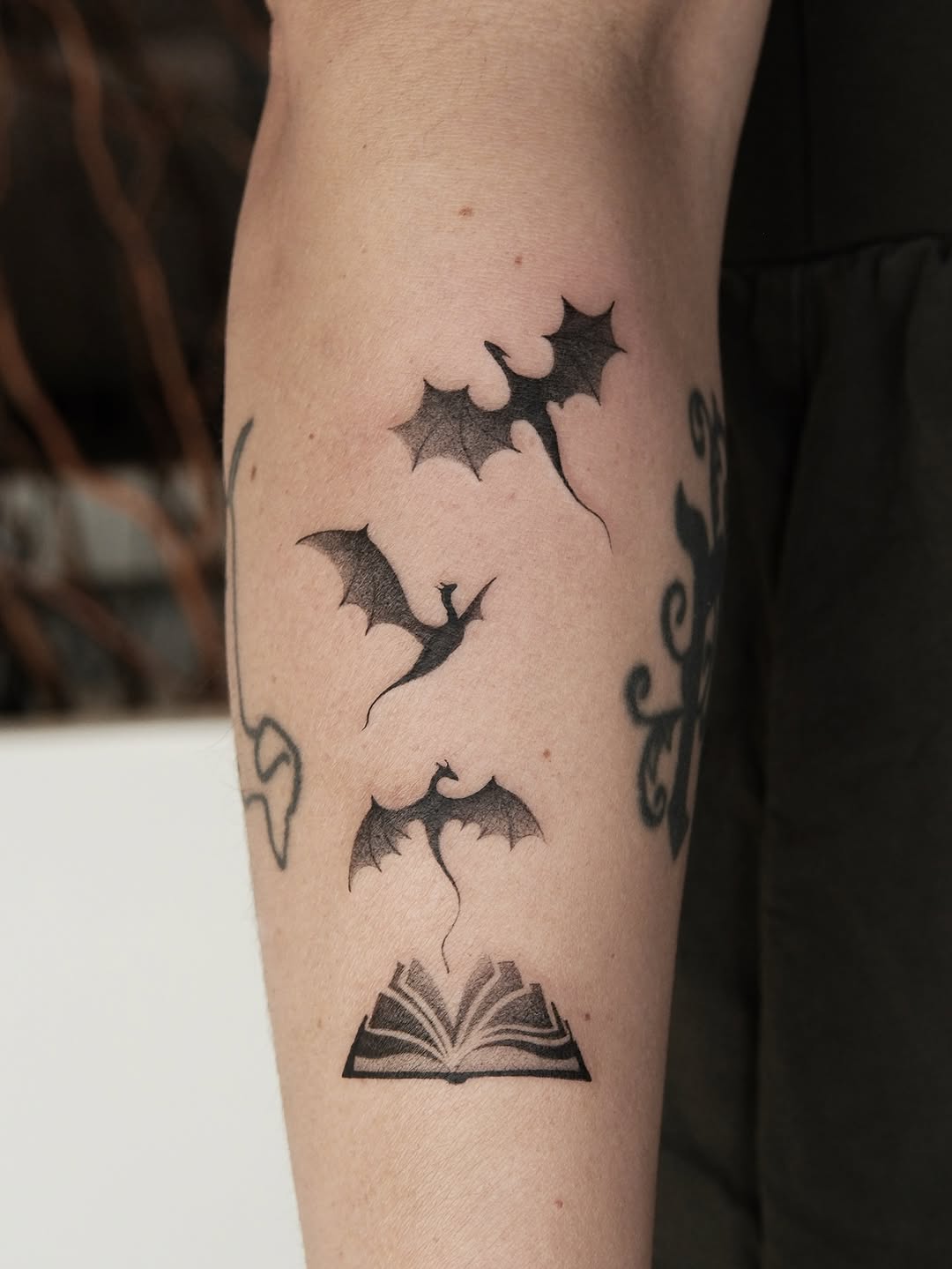 Tattoo by @graydient.inks β illustrative, blackwork