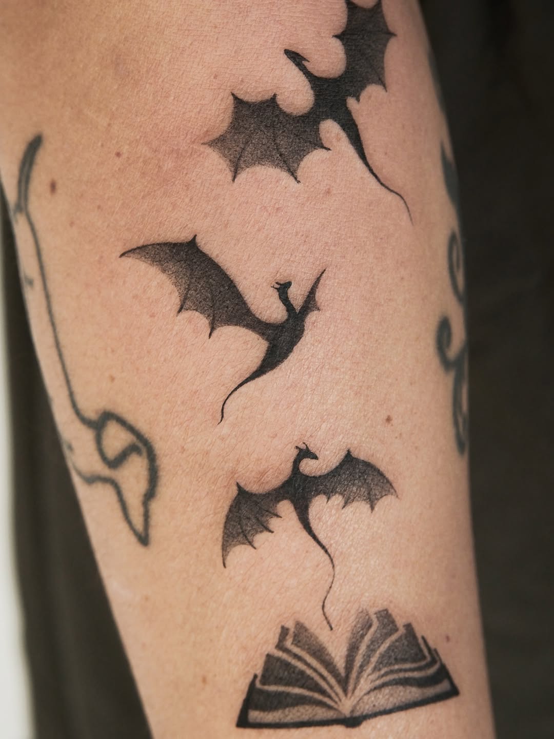 Tattoo by @graydient.inks β illustrative, blackwork