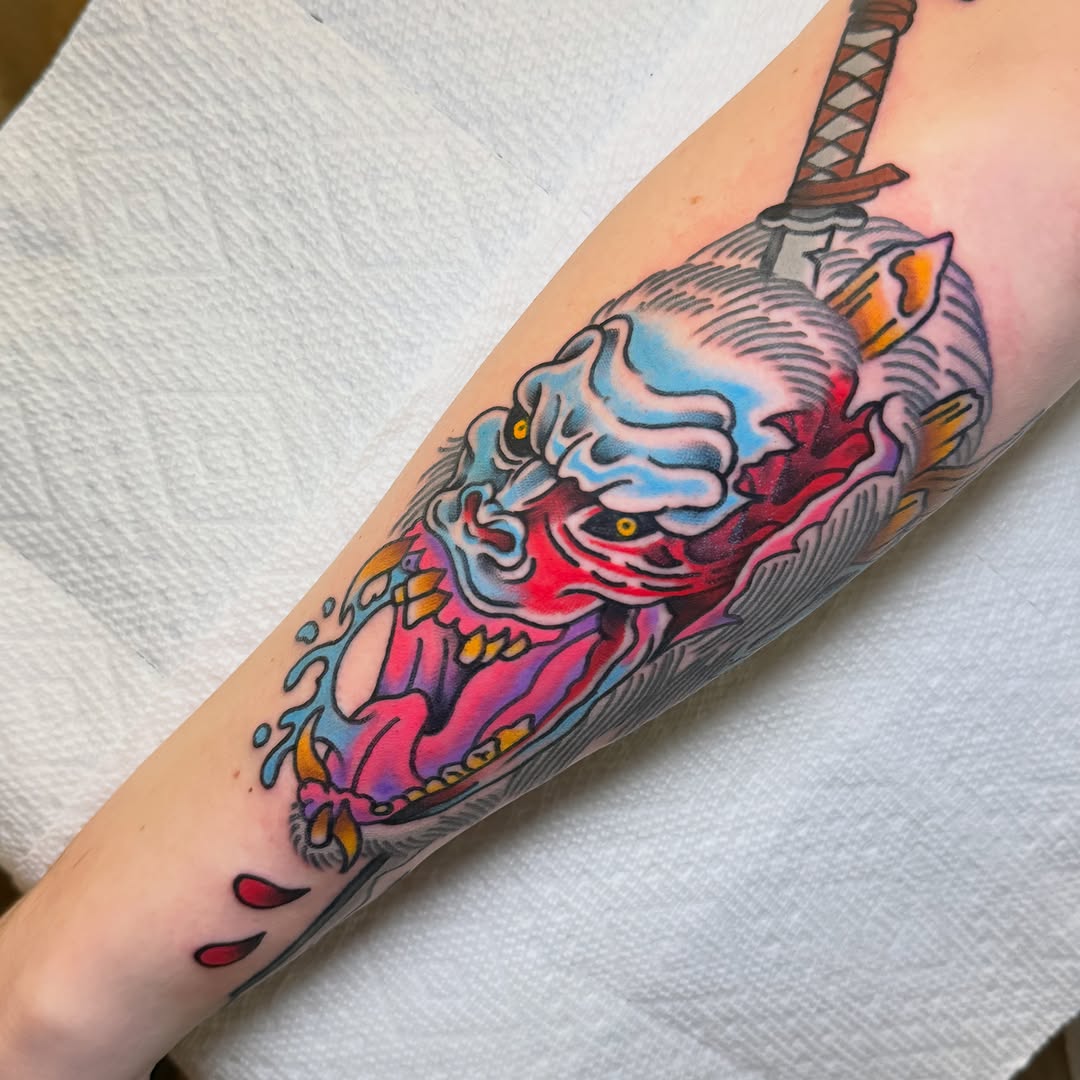 Tattoo by @trashcattattoos — japanese_irezumi, neo_traditional