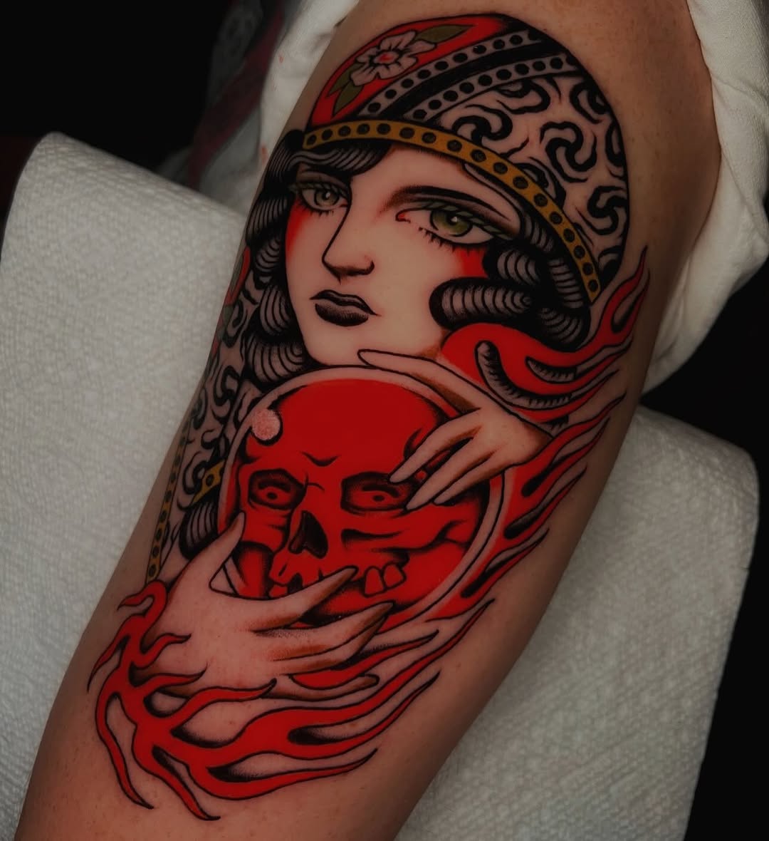 Tattoo by @haileytattooer — american_traditional, neo_traditional