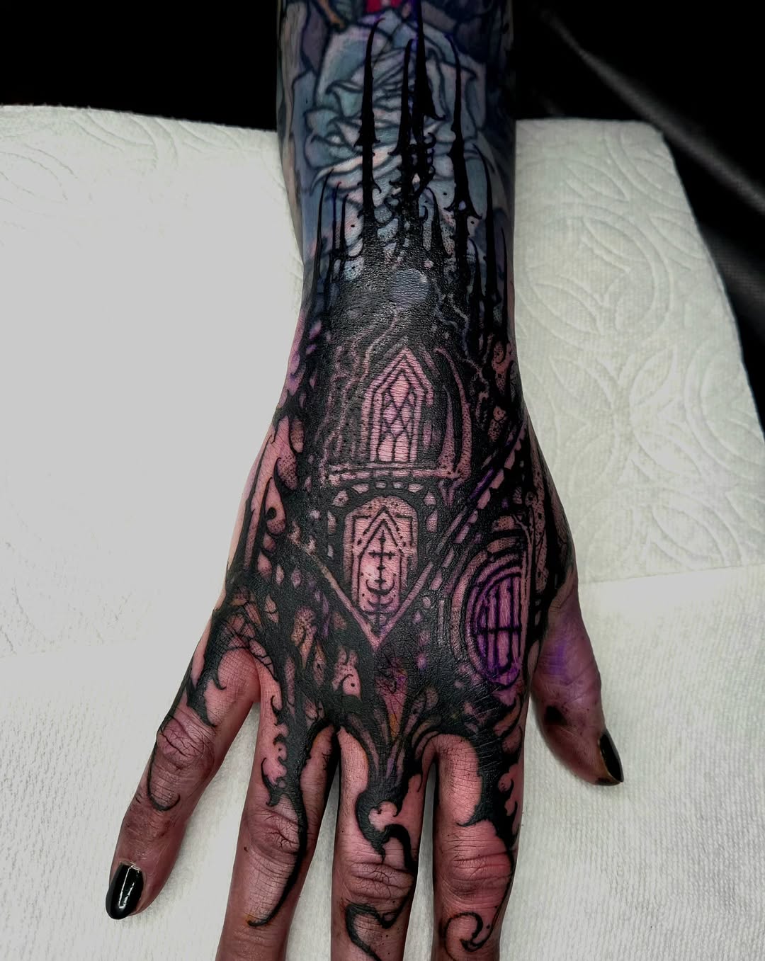 Tattoo by @hellscribe โ blackwork