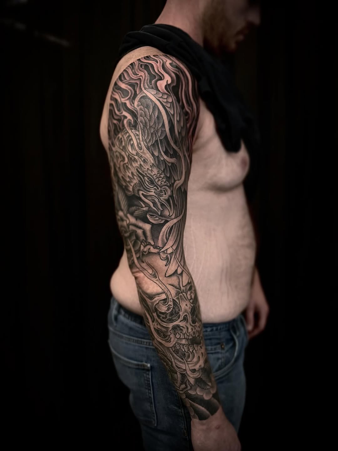 Tattoo by @cole_pittman — japanese_irezumi, black_and_grey