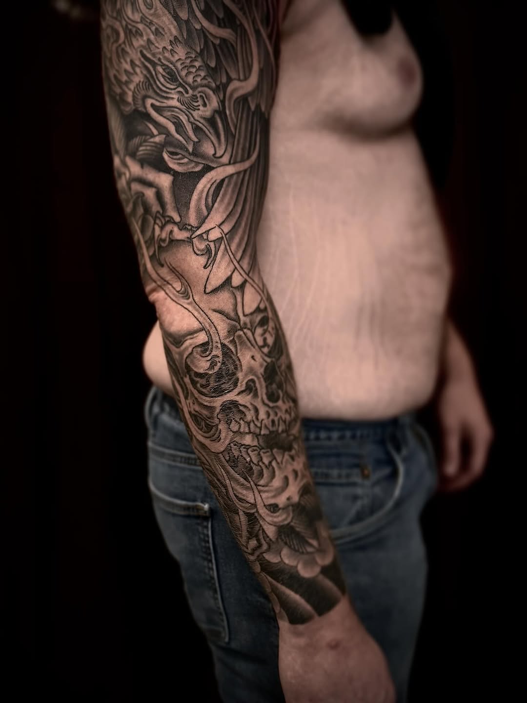 Tattoo by @cole_pittman — japanese_irezumi, black_and_grey