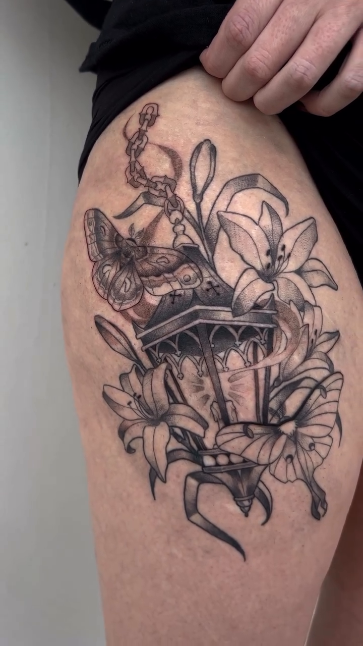 Tattoo by @baby.bat.tat — black_and_grey, realism