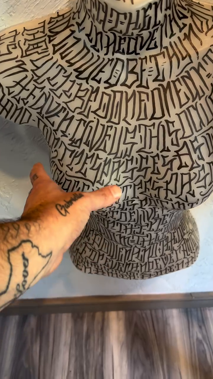 Tattoo by @tonycashtattoos — lettering_script, blackwork
