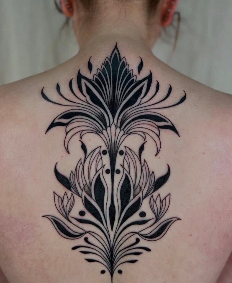Tattoo by @katnoirink โ ornamental, black_and_grey
