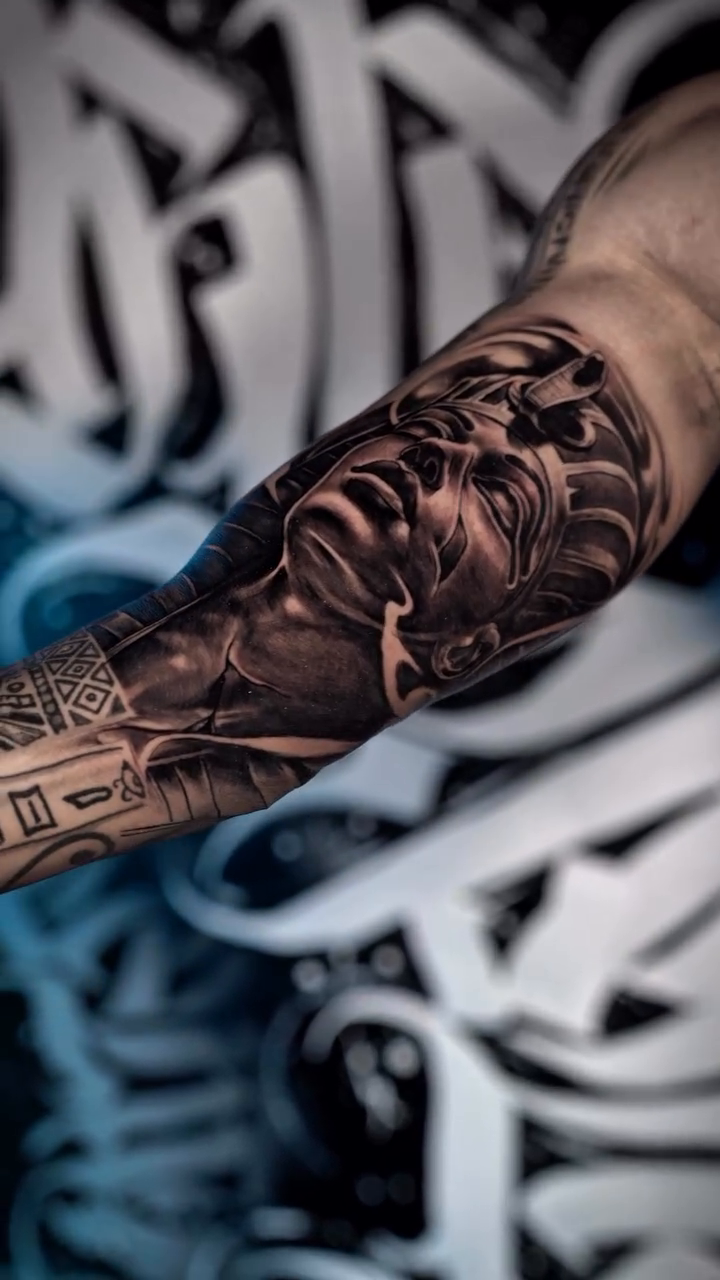 Tattoo by @saekone1 β realism, black_and_grey