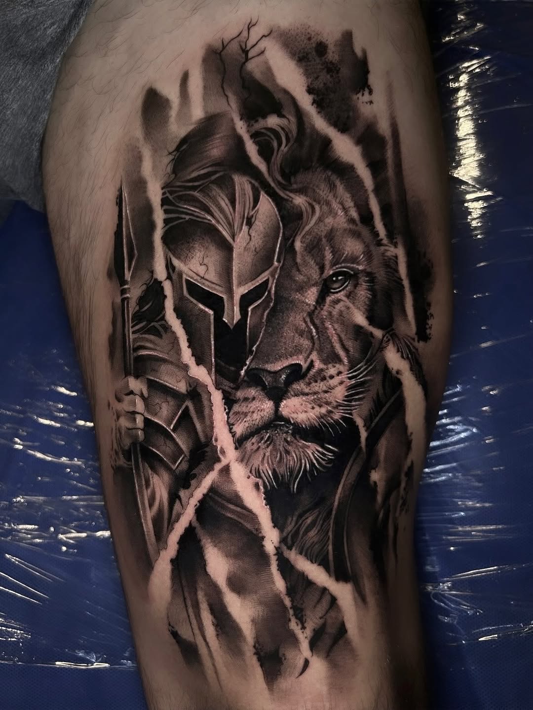 Tattoo by @cxrsmeiertattoos — realism, black_and_grey