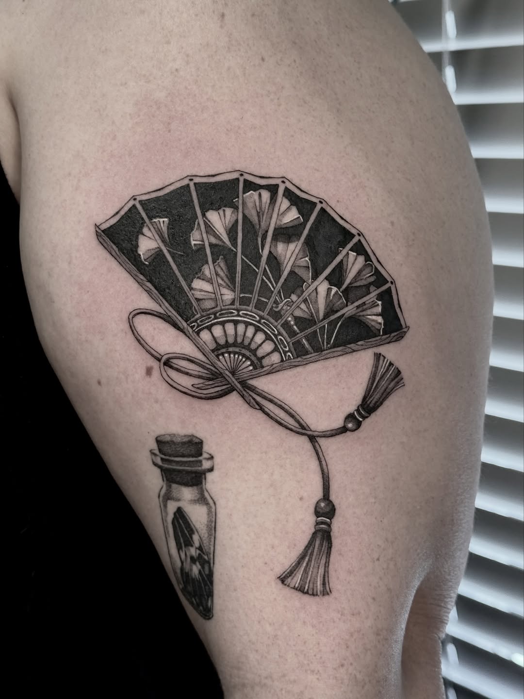 Tattoo by @jesskuesperttattoo — black_and_grey, ornamental