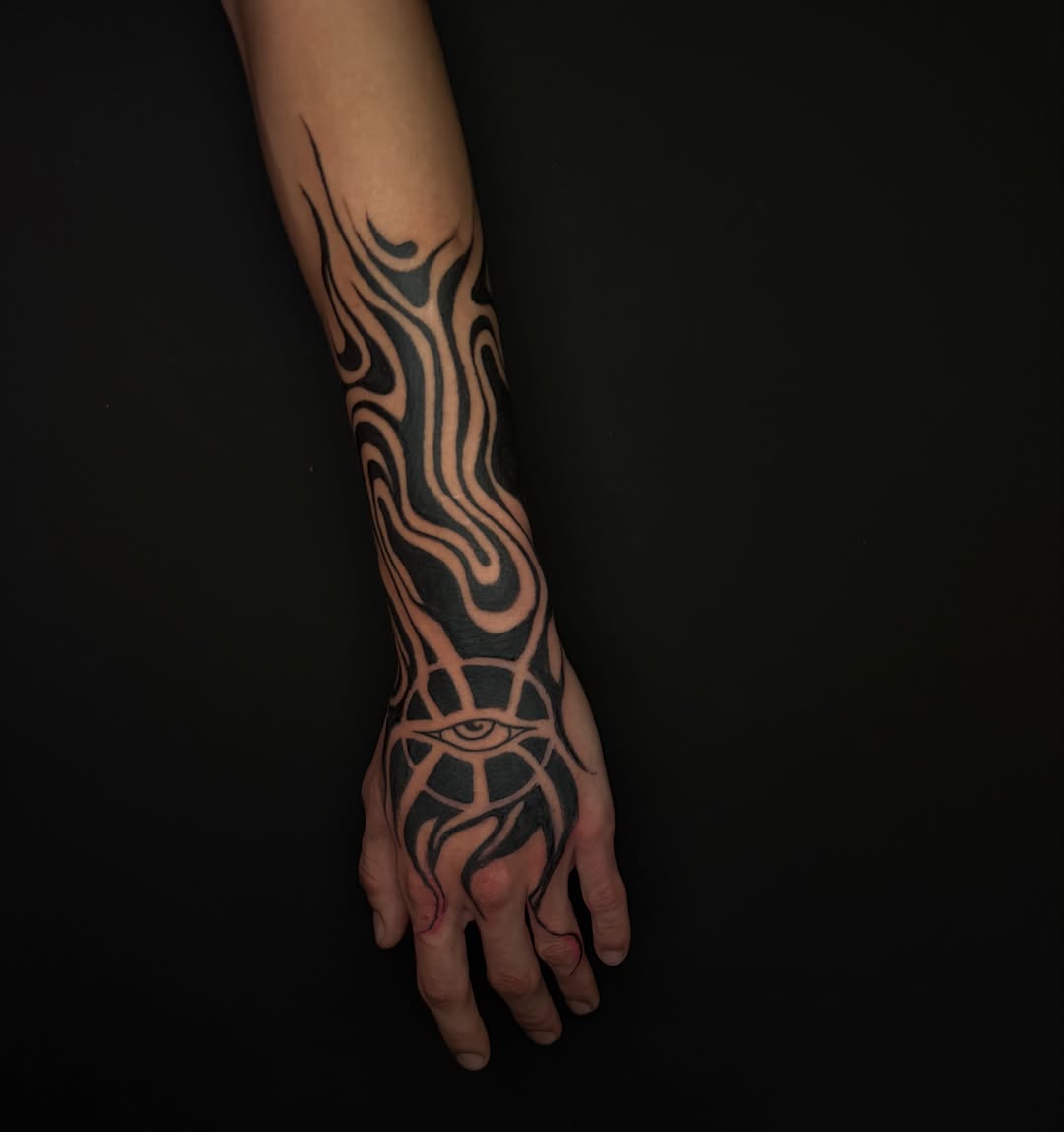 Tattoo by @worth.4ever — blackwork, tribal