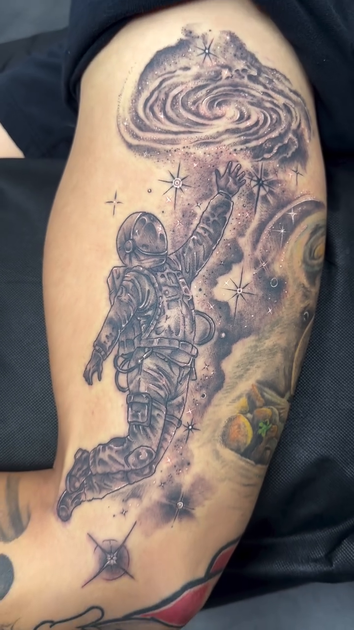 Tattoo by @steviegrandlegacy β realism, black_and_grey