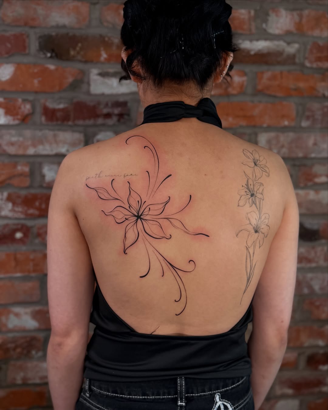 Tattoo by @jane_tattoo.yeg โ fine_line, lettering_script