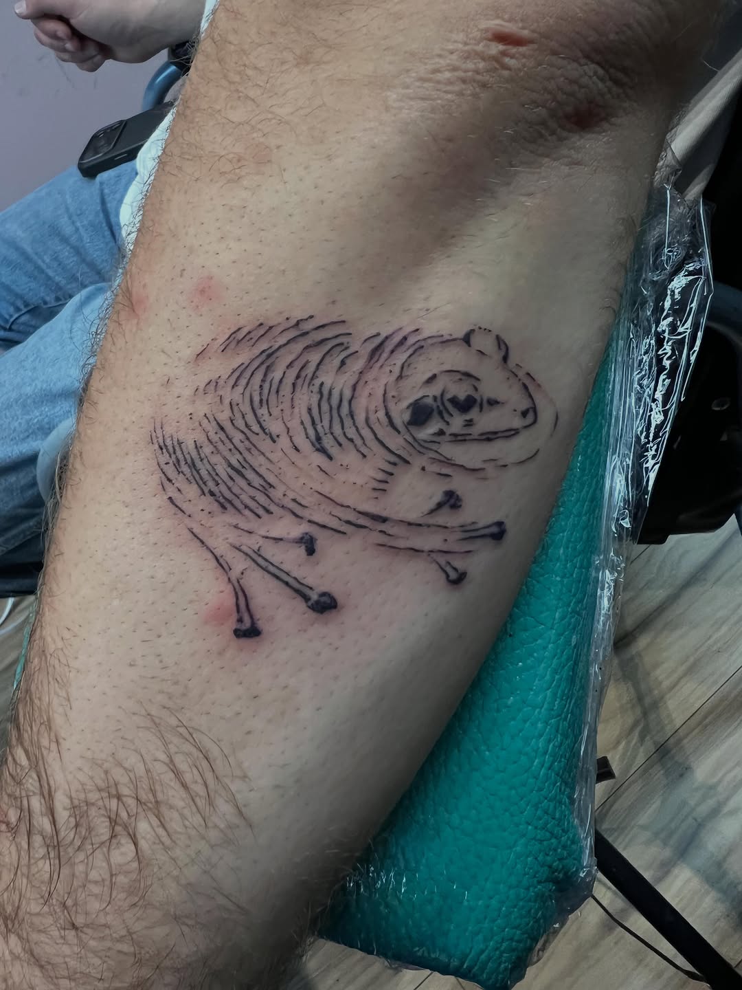 Tattoo by @mattbagodonuts — black_and_grey, fine_line
