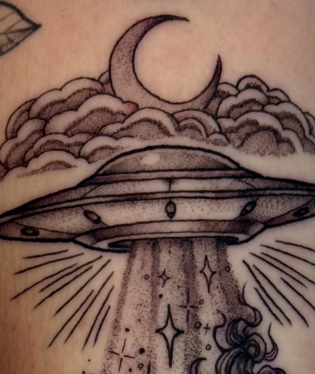 Tattoo by @luckyseventattoos — dotwork, black_and_grey