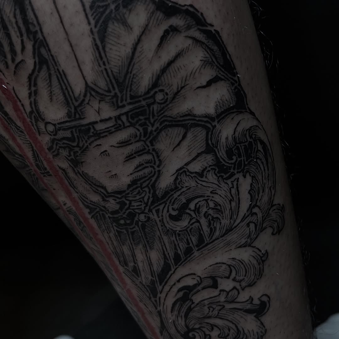 Tattoo by @dark_is_bright_ink — blackwork, ornamental