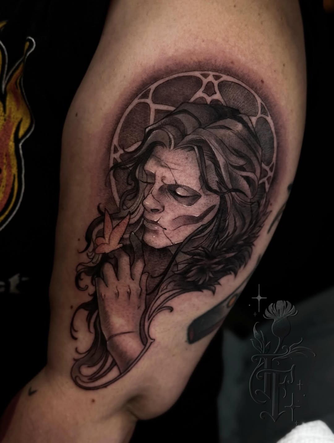 Tattoo by @thistlefoot.tattoo β dark_realism, black_and_grey