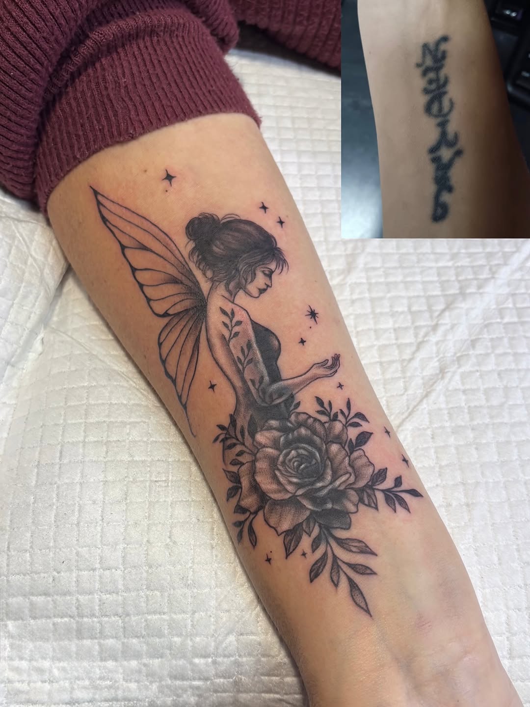 Tattoo by @artbyaimeedaniels — black_and_grey