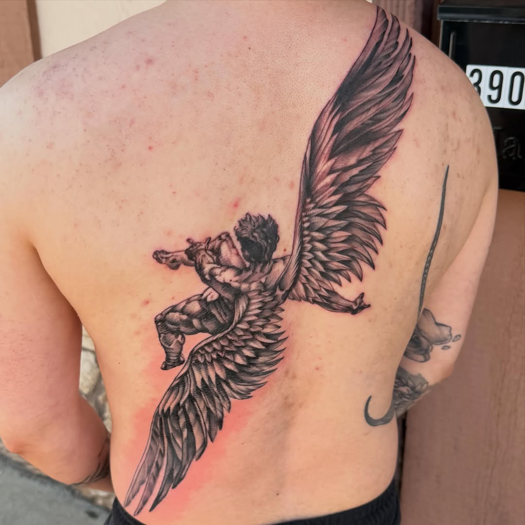 Tattoo by @tina2.0_tattoos — realism, black_and_grey