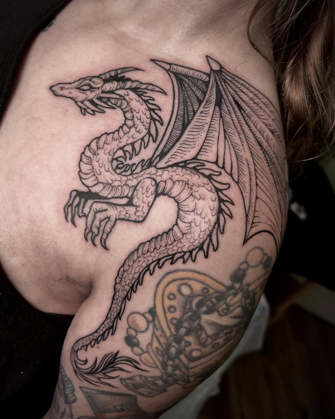 Tattoo by @dee.louisee — blackwork, illustrative