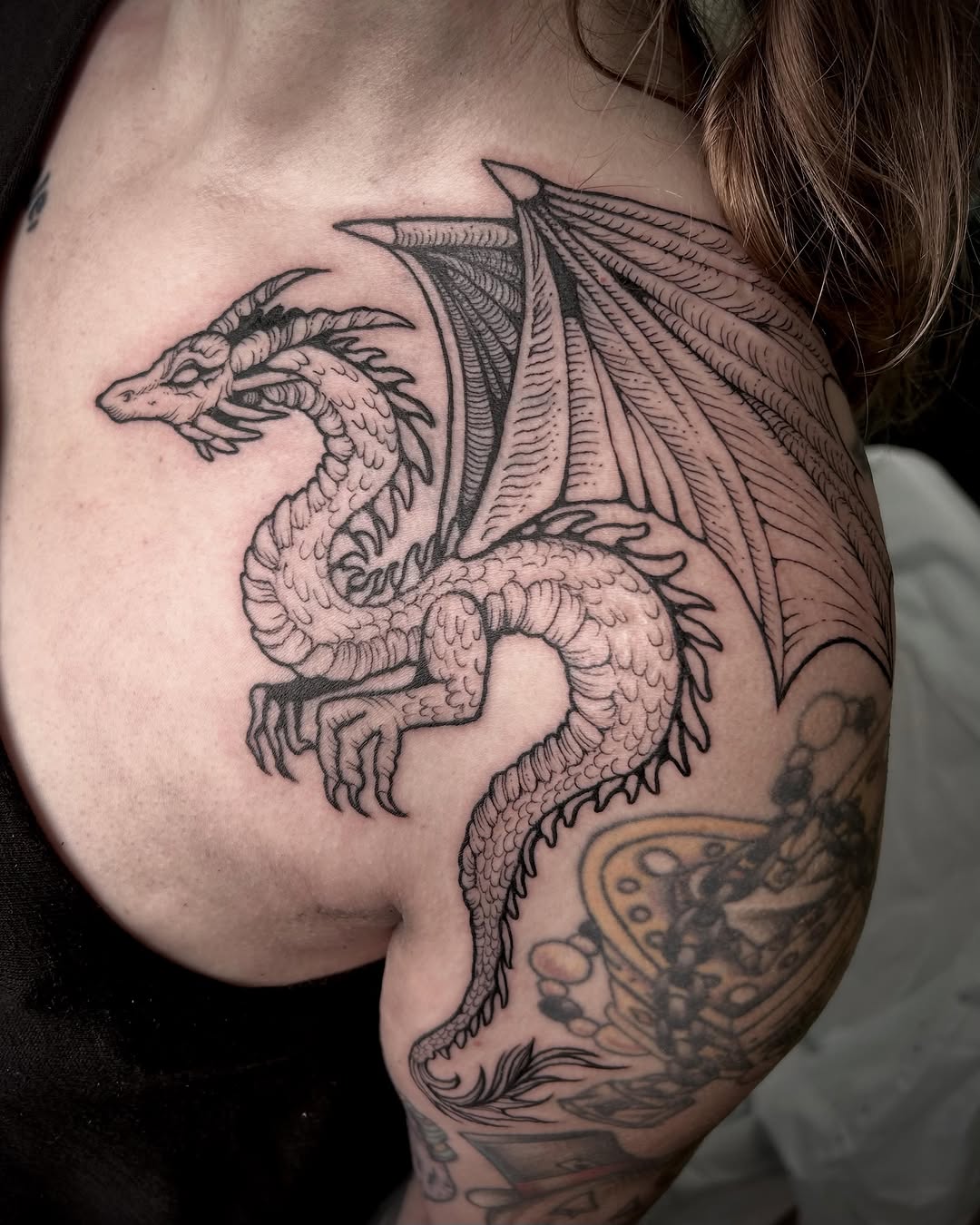 Tattoo by @dee.louisee — black_and_grey, realism