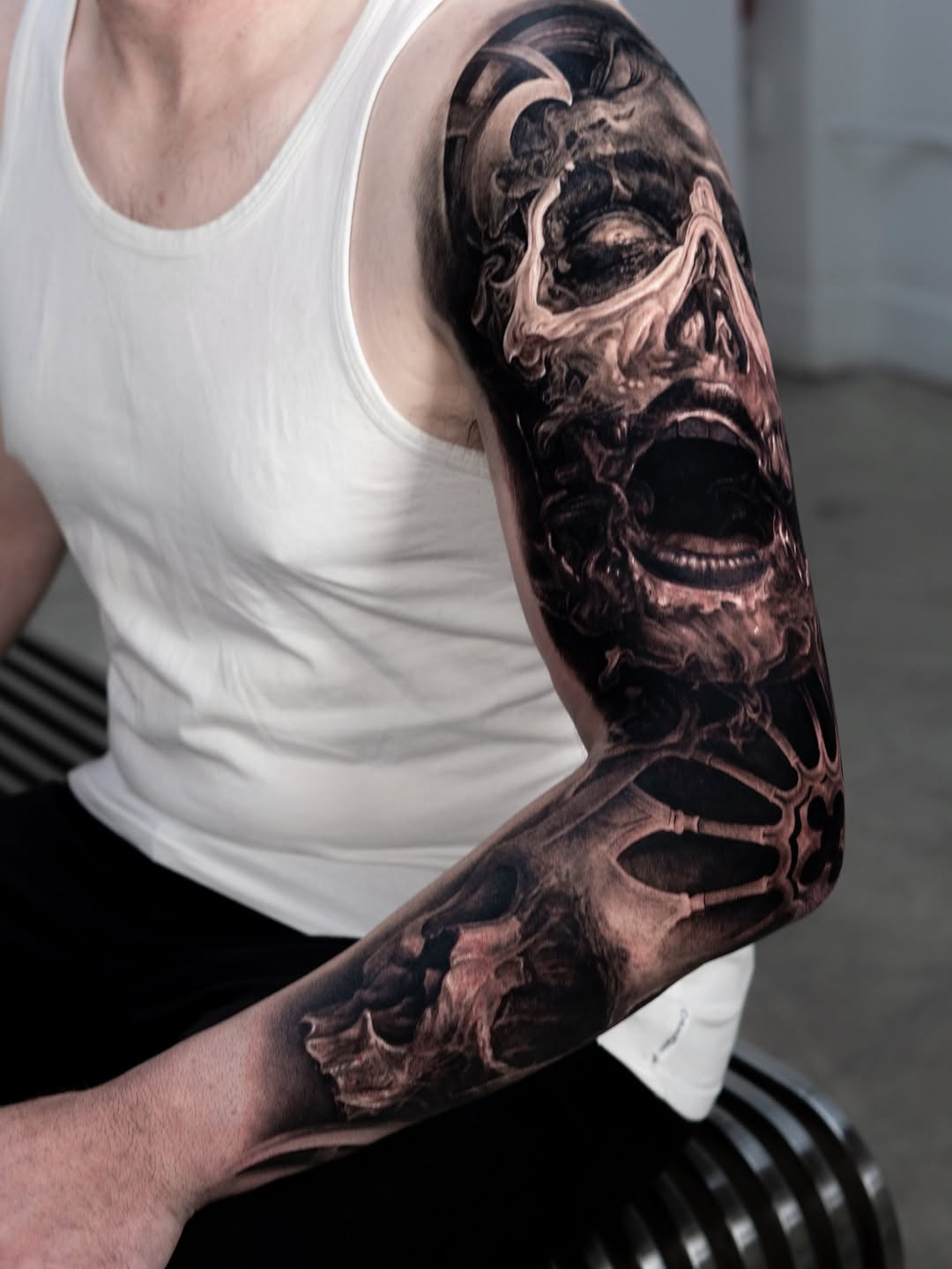 Tattoo by @davidbaenatattoo — realism, dark_realism