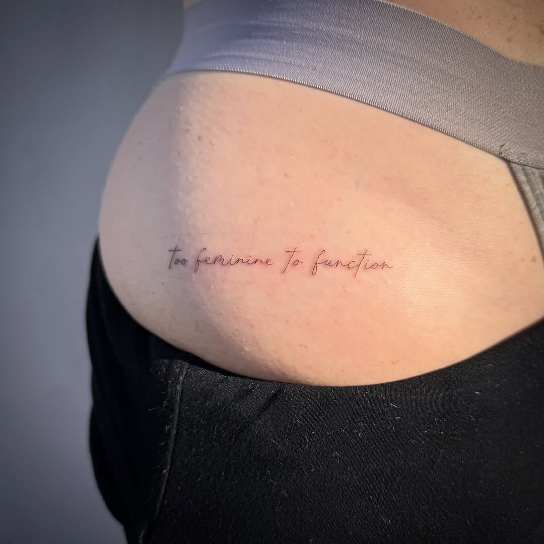 Tattoo by @madisonpaigedavenport — lettering_script, fine_line