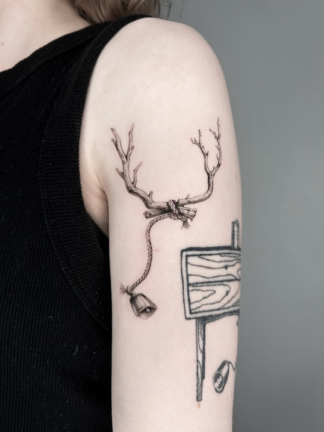 Tattoo by @tahinos.tattoo โ illustrative, black_and_grey